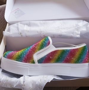 🌈💜 Rainbow blink sneaker slip-on shoes